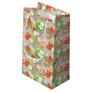 Petit Sac Cadeau Texture avec des tranches de légumes
