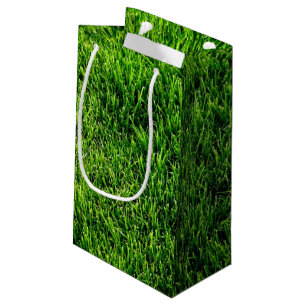Petit Sac Cadeau Texture d'herbe verte d'un terrain de football