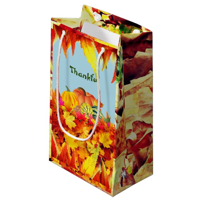 Petit Sac Cadeau Thanksgiving d'automne (Devant Angle)