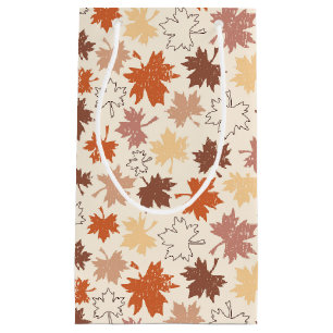 Petit Sac Cadeau Thanksgiving jour design, automne feuilles naturel