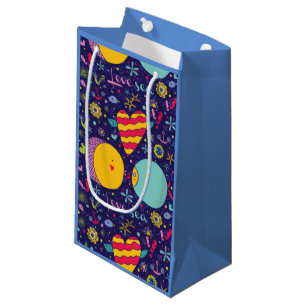 Petit Sac Cadeau Thème marin Ancre Poisson Starfish Seahorse