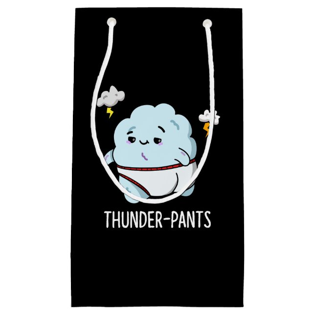 Petit Sac Cadeau Thunderpants Funny Cloud Météo Pun Dark BG (Devant)