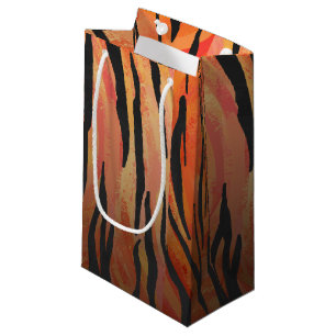 Petit Sac Cadeau Tiger chaud orange et noir