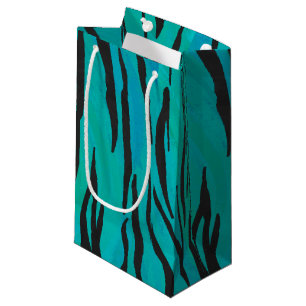 Petit Sac Cadeau Tiger noir et Turquoise