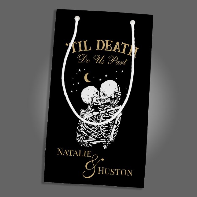 Petit Sac Cadeau Til Death Skeleton Lots Tarot Card Goth Mariage (Créateur téléchargé)