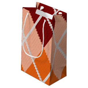 Petit Sac Cadeau Tissu à motifs de losanges réaliste
