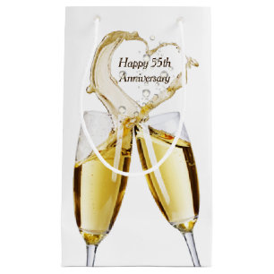 Petit Sac Cadeau Toast de champagne pour 55e anniversaire