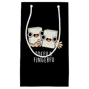Petit Sac Cadeau Toefu Fingerfu Drôle Nourriture Tofu Pun Dark BG