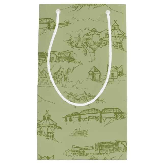 Petit Sac Cadeau Toile Chattanooga Vert (Devant)