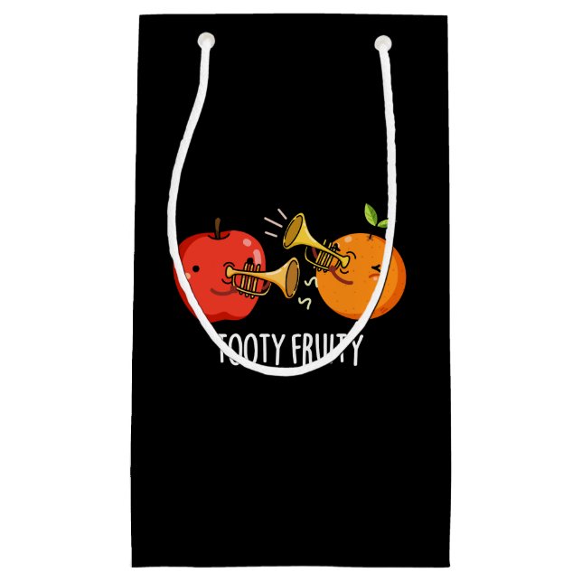 Petit Sac Cadeau Tooty Fruity Funny Fruit Musicien Pun Dark BG (Devant)