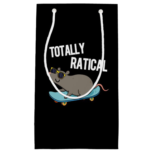 Petit Sac Cadeau Totalement Ratique Funny Rat Pun Dark BG (Devant)