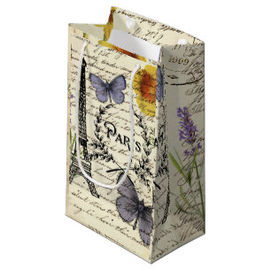 Petit Sac Cadeau Tour de l'aile rustique vintage Paris Party