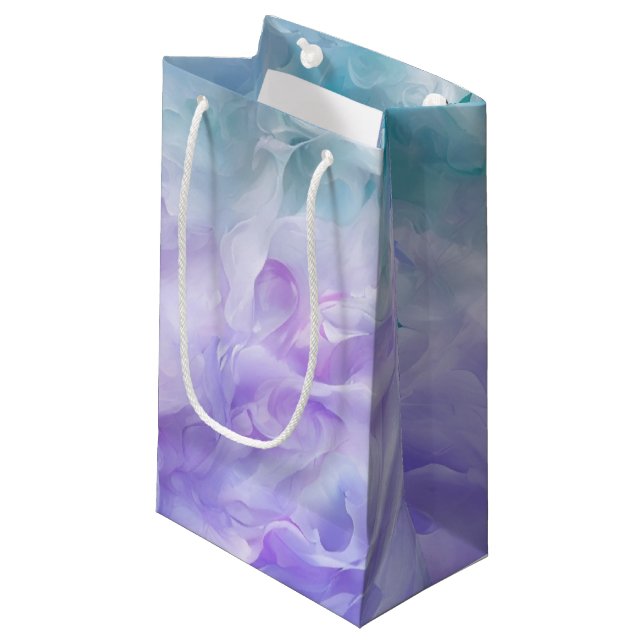 Petit Sac Cadeau Tourbillon de nuage bleu et violet (Devant Angle)