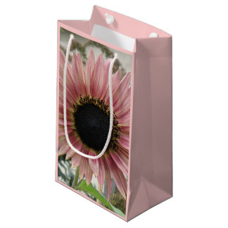 Petit Sac Cadeau Tournesol rose pâle
