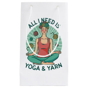 Petit Sac Cadeau Tout ce dont j'ai besoin est Yoga et Yarne Phrase