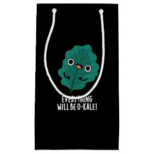 Petit Sac Cadeau Tout Sera O-kale Funny Veggie Pun Dark BG