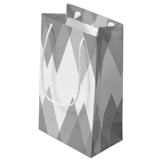 Petit Sac Cadeau Triangles gris (Dos Angle)