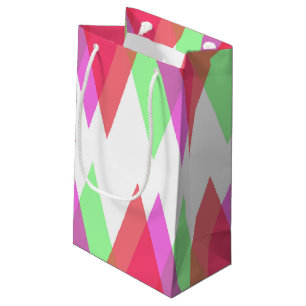 Petit Sac Cadeau Triangles rouge et vert