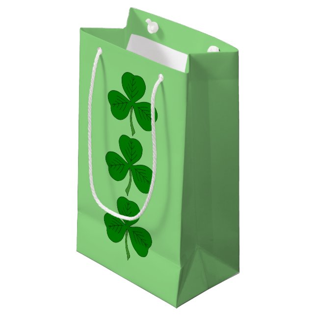 Petit Sac Cadeau Trio shamrock (Devant Angle)