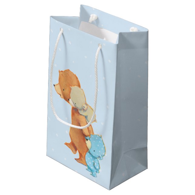 Petit Sac Cadeau Trois amis adorables d'ours (Dos Angle)