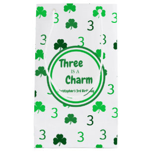 Petit Sac Cadeau Trois est un charme St Patrick's Day 3e anniversai