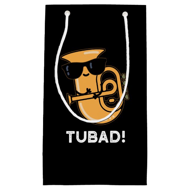 Petit Sac Cadeau Tubad Funny Musique Tuba Pun Dark BG (Devant)