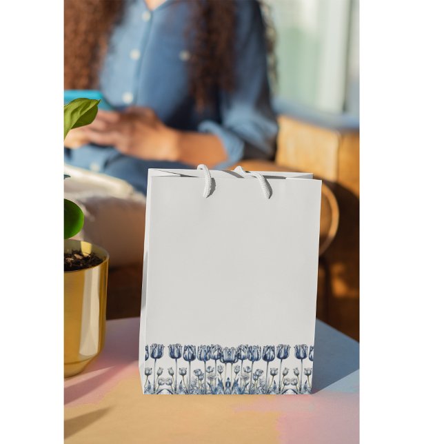 Petit Sac Cadeau Tulipes en bleu Delft (Créateur téléchargé)