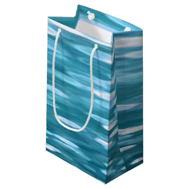 Petit Sac Cadeau Turquoise shimmer (Devant Angle)