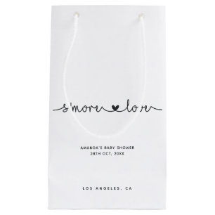 Petit Sac Cadeau Typographie simpliste noir et blanc S'more Love