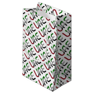Petit Sac Cadeau UAE United Arab Emirat Flag Colors Typografy
