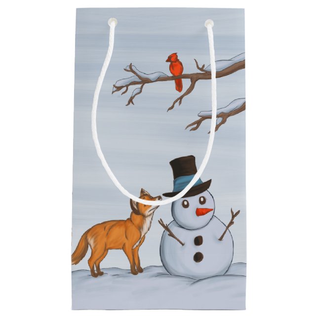 Petit Sac Cadeau Un Jour De Neige Calme (Devant)