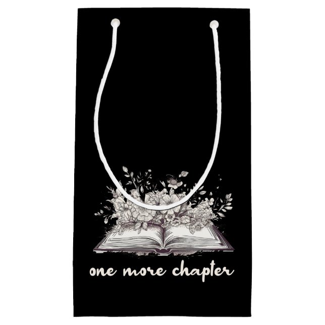 Petit Sac Cadeau Un livre de plus avec des fleurs  (Devant)