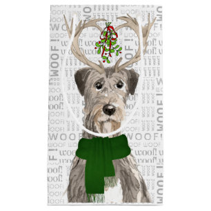 Petit Sac Cadeau Un Noël d'amoureux Wolfhound irlandais élégant et