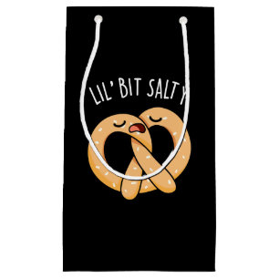 Petit Sac Cadeau Un peu Salé Cool Salé Pretzel Pun Dark BG