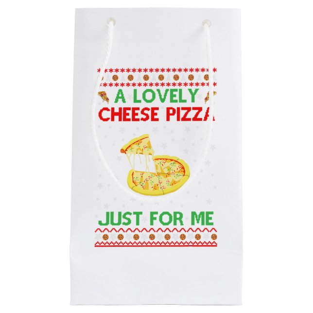 Petit Sac Cadeau Une Jolie Chemise À La Pizza Au Fromage Seul Amusa (Devant)