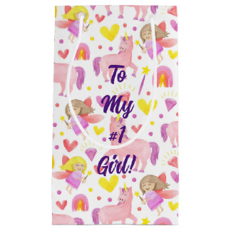 Petit Sac Cadeau Unicorne et motif de fée
