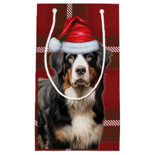 Petit Sac Cadeau Vacances Bernese Mountain Dog S'amuser Plaid Noël