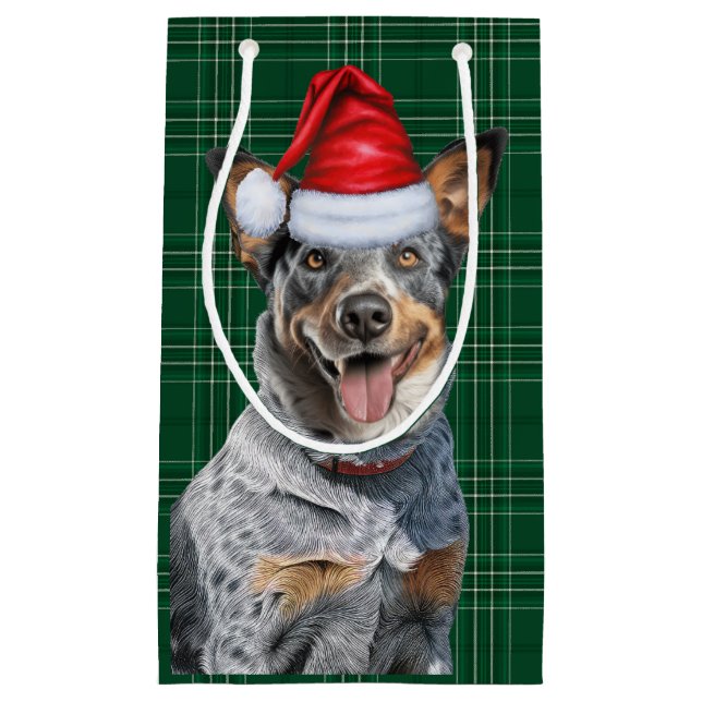 Petit Sac Cadeau Vacances Blue Heele Festif Vacances Plaid Noël (Devant)