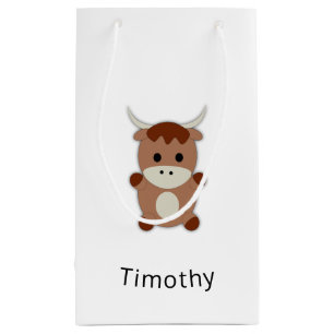 Petit Sac Cadeau Vache Brown mignonne