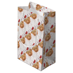 Petit Sac Cadeau vache des montagnes à roucoulement de Noël avec