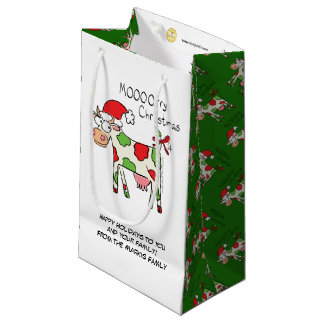 Petit Sac Cadeau Vache Noël mignon Enfants