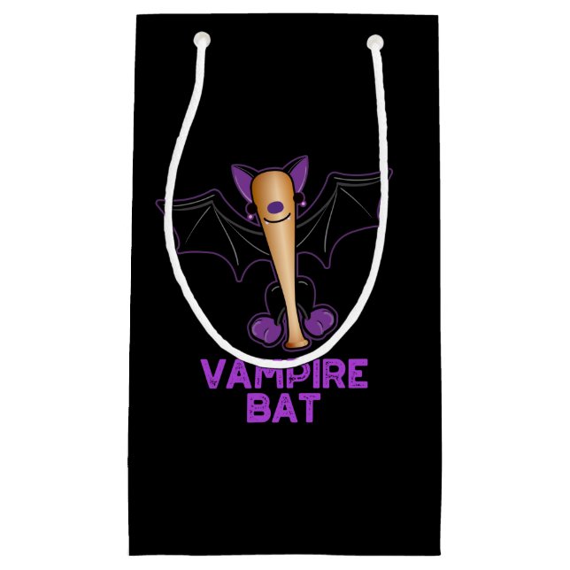 Petit Sac Cadeau Vampire Bat Funny Baseball Pun Dark BG (Devant)