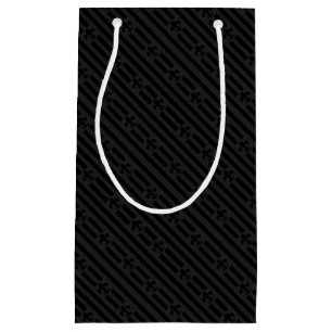 Petit Sac Cadeau Velours noir Fleur de Lis