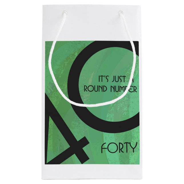 Petit Sac Cadeau Vert 40 Décennie Anniversaire (Dos)