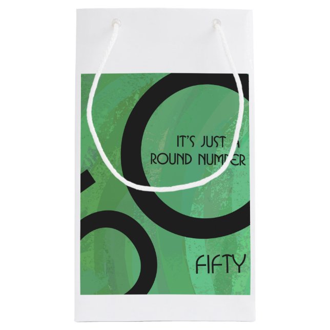 Petit Sac Cadeau Vert 50 Décennie Anniversaire (Dos)