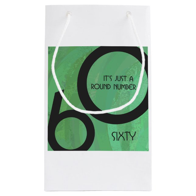 Petit Sac Cadeau Vert 60 Décennie Anniversaire (Dos)