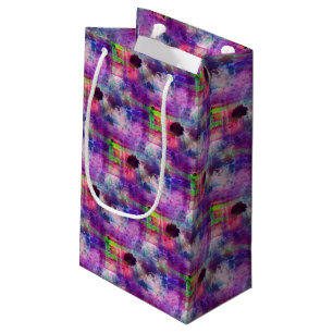 Petit Sac Cadeau Vert de conception, aquarelle pourpre de texture
