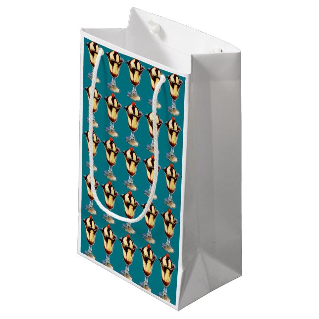 Petit Sac Cadeau Vintage crème glacée Sundae (Devant Angle)