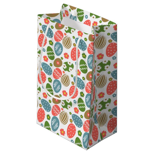 Petit Sac Cadeau Vintage Joyeuses fleurs de Pâques (Devant Angle)