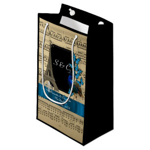 Petit Sac Cadeau Vintage romantique Paris mariage personnalisé